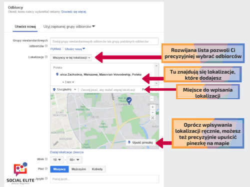 lokalna reklama na facebook - krok 2 zdefiniuj grupę odbiorców 