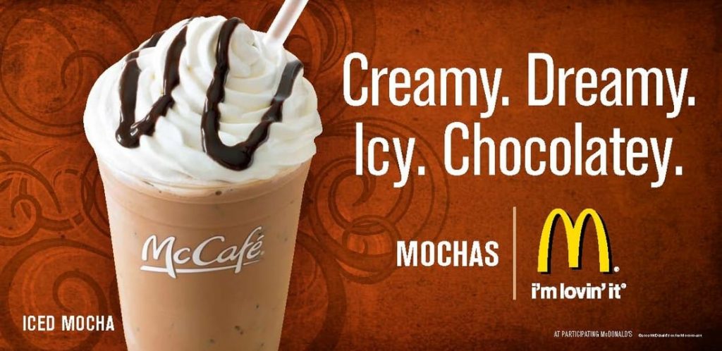 triki reklamowe - reklama McDonals creamy dreamy icy chocolatey