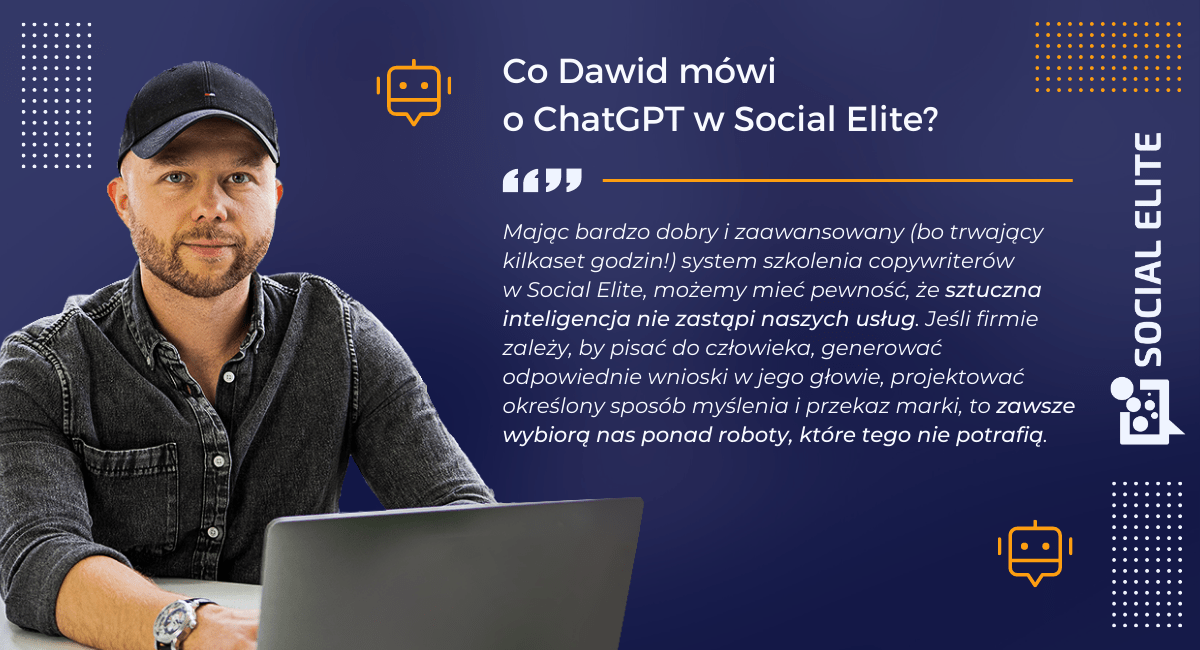 czy w Social Elite korzystamy z narzędzia Chat GPT - odpowiedź SEO Social Elite, Dawida Bagińskiego