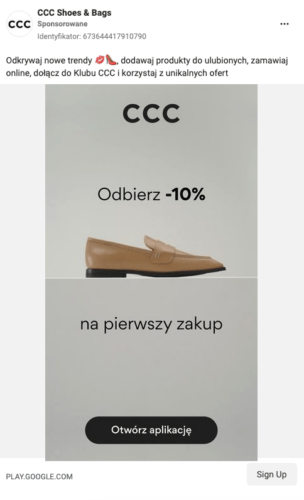 przykładowa reklama firmy CCC