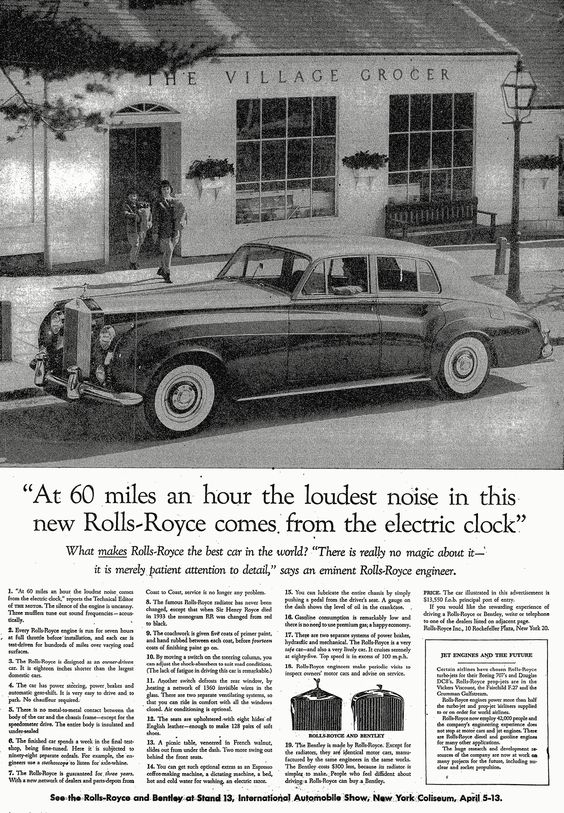 triki i chwyty reklamowe w reklamie Rolls Royce