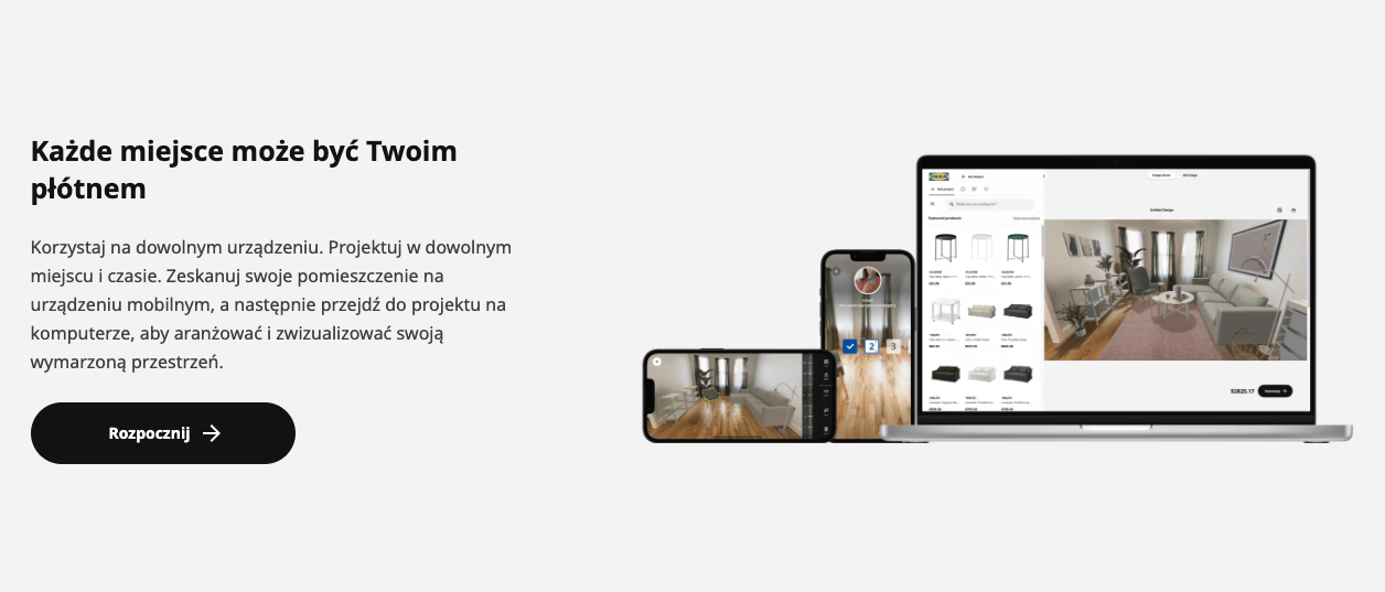 przykład wykorzystania sztucznej inteligencji w firmie Ikea - screen ekranu